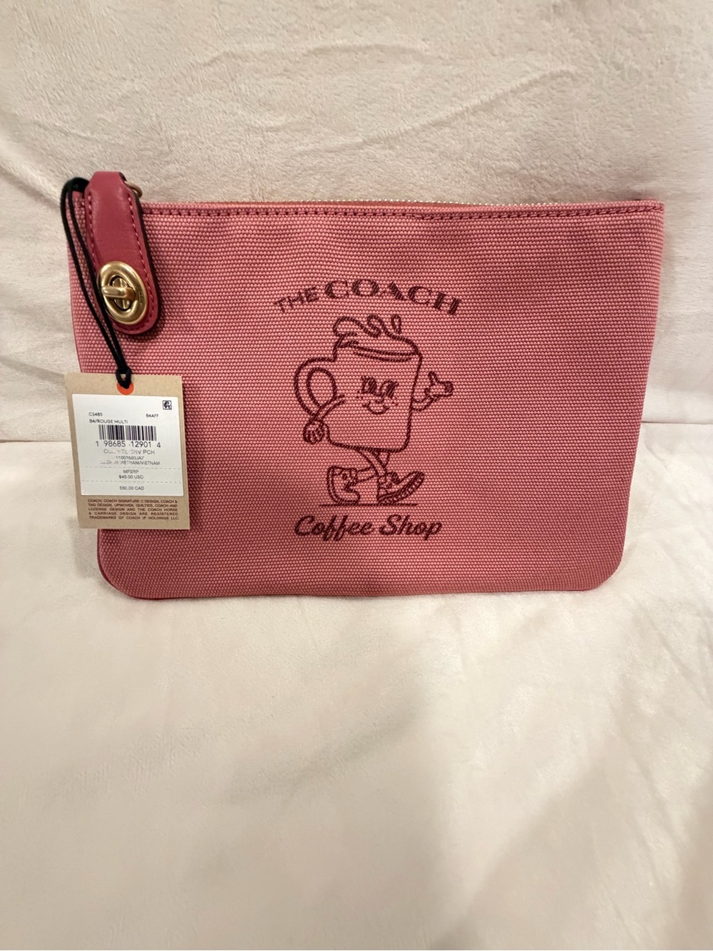 NWT Coach Coffee Shop Ms. Jo Clutch - Pink